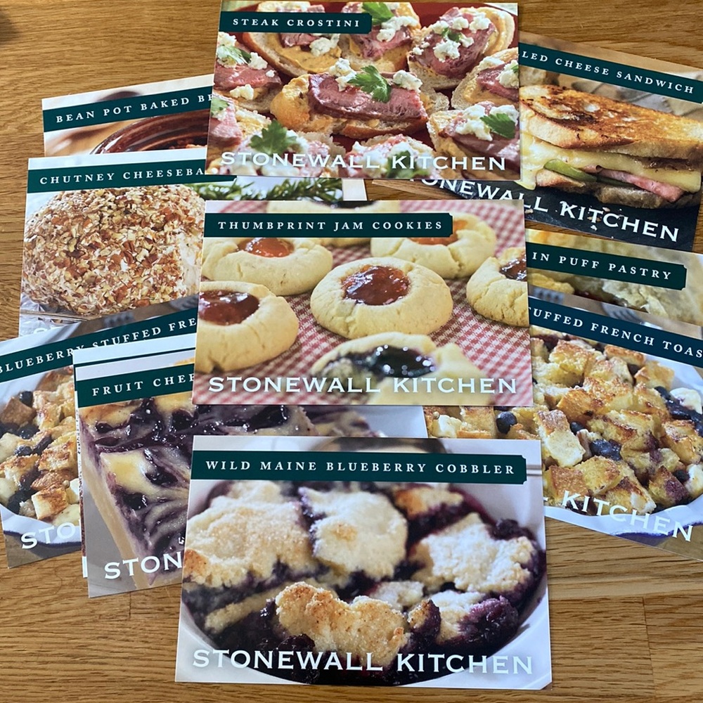 Lot of Stonewall Kitchen recipe cards
